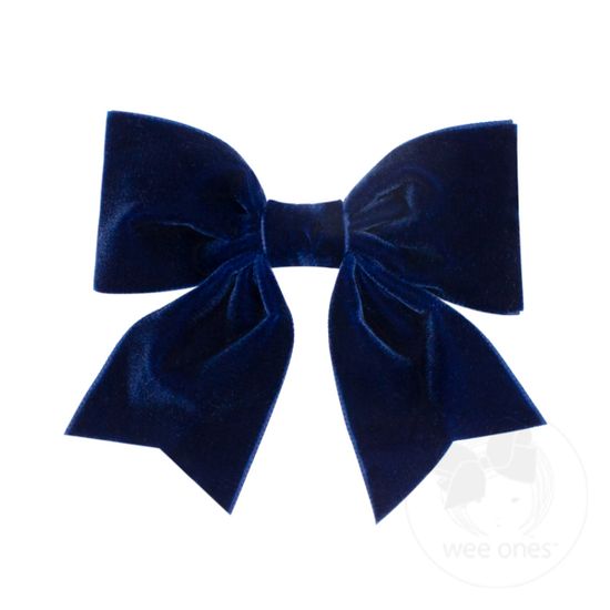 Small King Plush Velvet Bowtie With Tails - NAVY