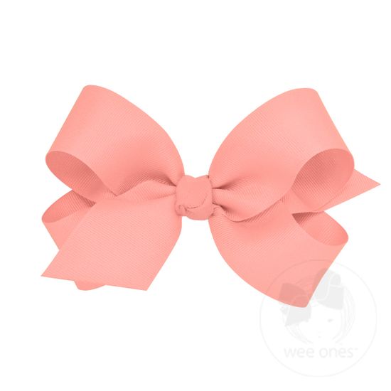 Large Classic Grosgrain Girls Hair Bow (Knot Wrap) - SEASHELL