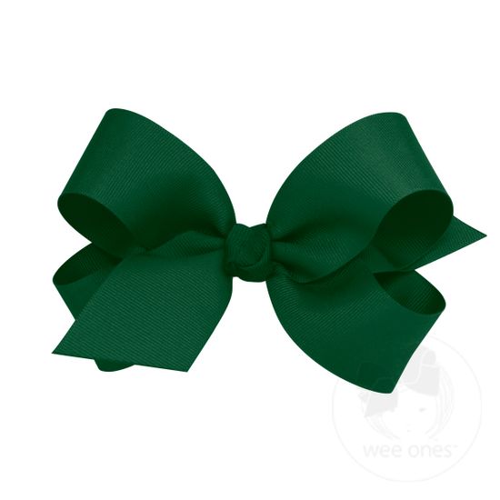 Large Classic Grosgrain Hair Bow (Knot Wrap) - FOREST GREEN
