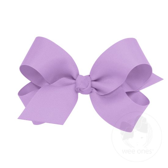 Large Classic Grosgrain Girls Hair Bow (Knot Wrap) - LT ORCHID