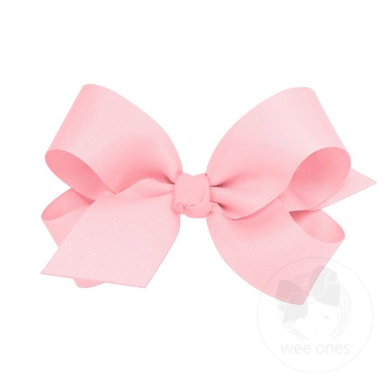 Large Classic Grosgrain Hair Bow (Knot Wrap) - LT PINK