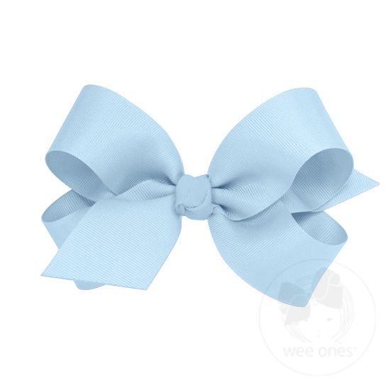 Large Classic Grosgrain Girls Hair Bow (Knot Wrap) - MILLENNIUM BLUE