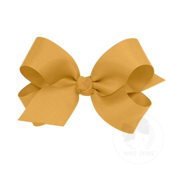 Large Classic Grosgrain Hair Bow (Knot Wrap) - OLD GOLD