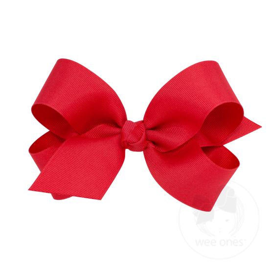Large Classic Grosgrain Hair Bow (Knot Wrap) - RED
