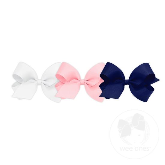 BUY MORE AND SAVE! 3 Large Classic Grosgrain Girls Hair Bows - ASSORTED