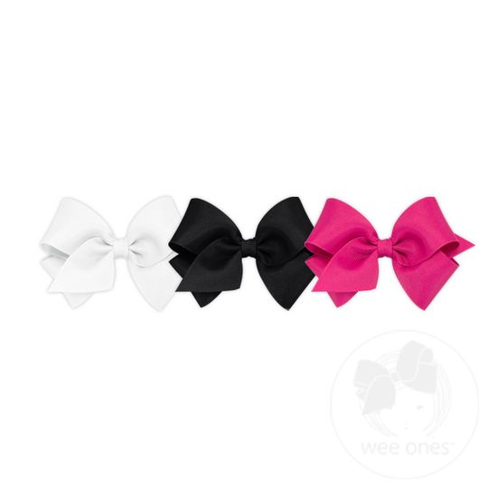 BUY MORE AND SAVE! 3 Small Classic Grosgrain Girls Hair Bows - ASSORTED