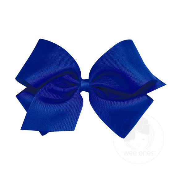 King Classic Grosgrain Hair Bow (Plain Wrap) - ELECTRIC BLUE
