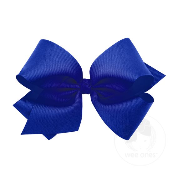 King Classic Grosgrain Girls Hair Bow (Knot Wrap) - ELECTRIC BLUE