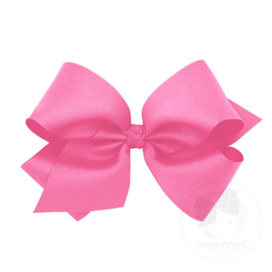 King Classic Grosgrain Hair Bow (Knot Wrap) - HOT PINK