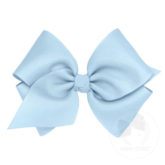 Mini King Classic Grosgrain Girls Hair Bow (Knot Wrap) - MILLENNIUM BLUE