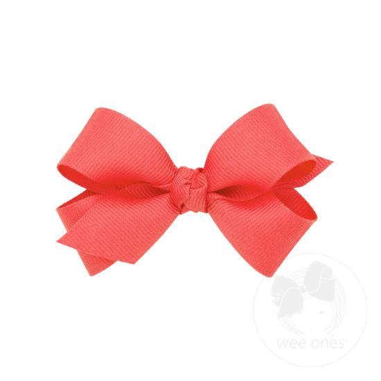 Mini Classic Grosgrain Girls Hair Bow (Knot Wrap) - WATERMELON
