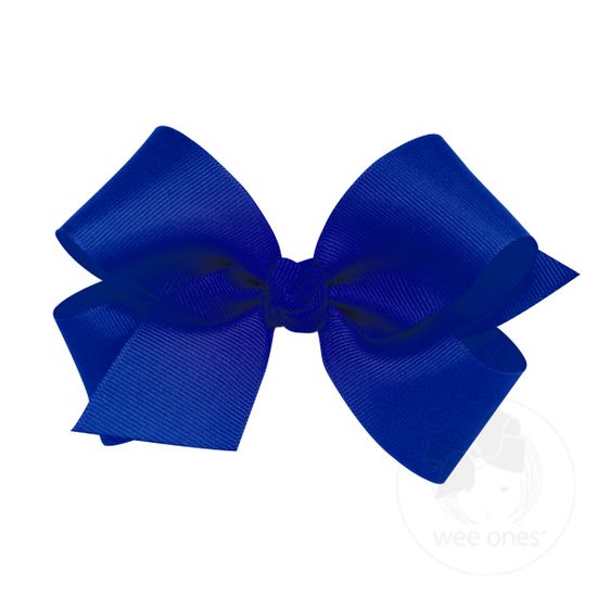 Medium Classic Grosgrain Hair Bow (Knot Wrap) - ELECTRIC BLUE