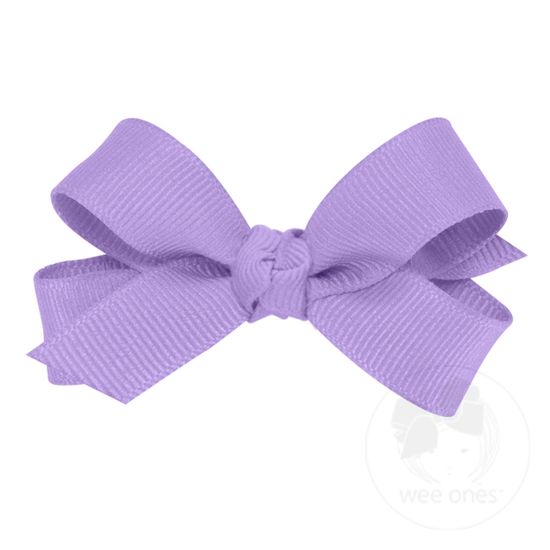 Tiny Classic Grosgrain Girls Hair Bow (Knot Wrap) - LT ORCHID