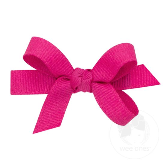 Baby Classic Grosgrain Girls Hair Bow (Knot Wrap) - SHOCKING PINK