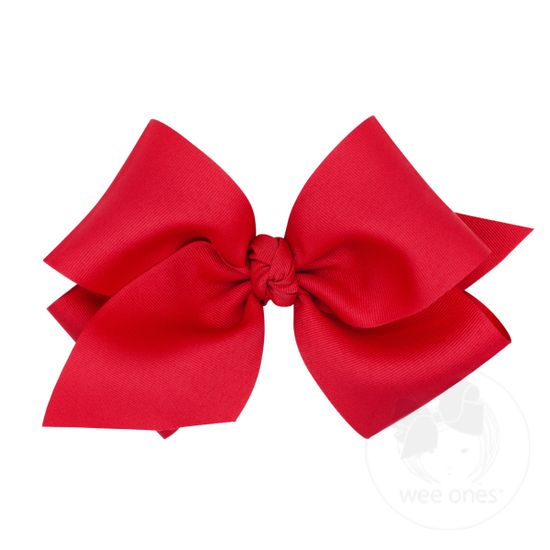 Wide King Classic Grosgrain Girls Hair Bow (kNOT Wrap) - RED