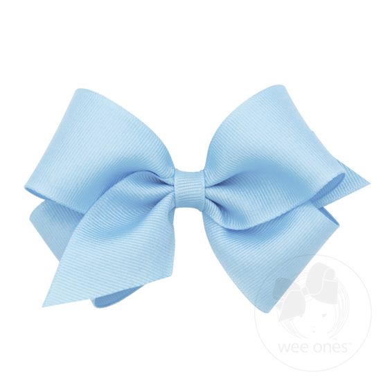 Small Classic Grosgrain Hair Bow (Plain Wrap) - MILLENNIUM BLUE