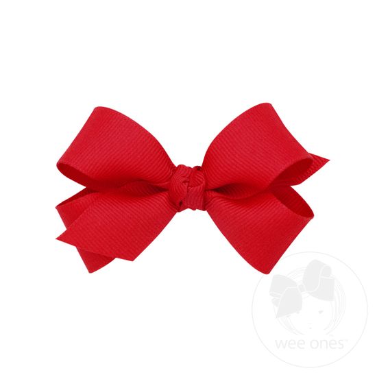 Mini Classic Grosgrain Hair Bow (Knot Wrap) - RED