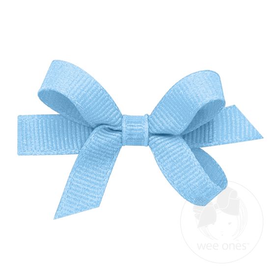 Baby Classic Grosgrain Girls Hair Bow (Plain Wrap) - BLUE
