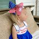 King Patriotic Stars and Stripes Printed Girls Hair Bow