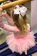 Medium Grosgrain Hair Bow with Pink Moonstitch Edge and Ballet Slippers Embroidery