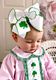 King Shamrock Embroidered Grosgrain Bow with Moonstitch Edge