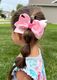 Medium Grosgrain Hair Bow with Trendy Roller Blade Embroidery and Knot Wrap