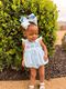 King Mirror Dot and Grosgrain Overlay Hair Bow