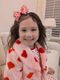 Medium Valentine Heart Print Grosgrain Hair Bow

