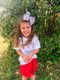King Grosgrain Hair Bow with Americana Firework Print
