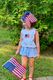 King Patriotic Printed Grosgrain Hair Bow with Tails