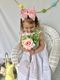 King Flower Sequin Tulle Overlay Grosgrain Hair Bow