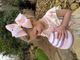 King Flower Sequin Tulle Overlay Grosgrain Hair Bow