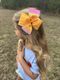 King Pencil Print Grosgrain 2-Loop Hair Bow