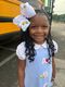 Medium Grosgrain Hair Bow with Moonstitch Edge and School-themed Embroidery