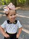 King Candy Corn Print Sequin Hair Bow