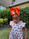 King Grosgrain Hair Bow with Moonstitch Edge and Halloween Embroidery