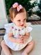 Mini Harvest White Pumpkin Print Grosgrain Hair Bow	