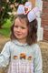 King Grosgrain Hair Bow with Moonstitch Edge and Harvest Embroidery