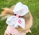 Medium Ballet Slippers Embroidered Grosgrain Hair Bow with Moonstitch Edge