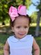 King Bow Embroidered Grosgrain Hair Bow with Moonstitch Edge