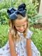 King Glitter Vinyl with Grosgrain Underlay Hair Bow