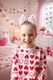King Heart Print Grosgrain Hair Bow