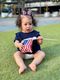 Mini Patriotic Print Grosgrain Hair Bow