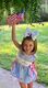 King Patriotic Embroidery on Moonstitch Edge Hair Bow