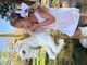 Medium Grosgrain Hair Bow with Moonstitch Edge and Cowgirl Pony Embroidery