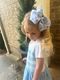 King Millenium Blue Gingham Bows Print Grosgrain Hair Bow