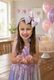 King Birthday Stripe Print Grosgrain Hair Bow