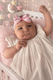 Mini Lil Sis Print Grosgrain Hair Bow on Metallic Baby Band
