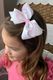 King Grosgrain Hair Bow with Light Pink Moonstitch Edge and Big Sis Embroidery