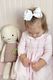 Medium Moonstitch Grosgrain Hair Bow with Easter-Inspired Embroidery
